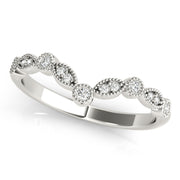 Diamond Chevron Half Eternity Ring in Gold & Platinum