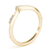 Chevron Milgrain Diamond Half Eternity Ring in Gold & Platinum