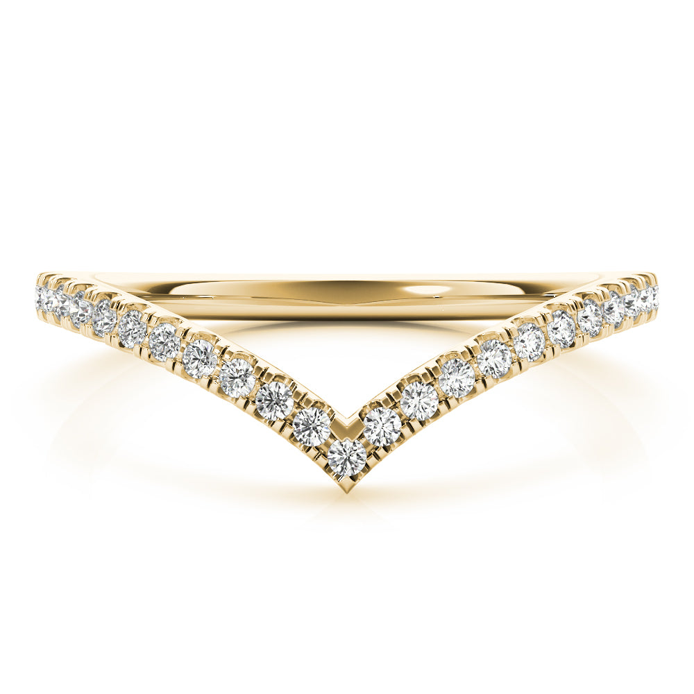 Diamond Chevron Half Eternity Ring in Gold & Platinum
