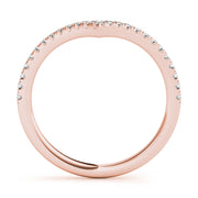 Diamond Chevron Half Eternity Ring in Gold & Platinum