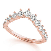Graduating Diamond Chevron Half Eternity Ring in Gold & Platinum