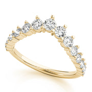 Graduating Diamond Chevron Half Eternity Ring in 10K/14K gold and platinum with certified lab-grown or natural diamonds