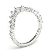 Graduating Diamond Chevron Half Eternity Ring in Gold & Platinum