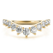 Graduating Diamond Chevron Half Eternity Ring in Gold & Platinum