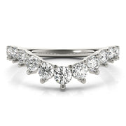 Graduating Diamond Chevron Half Eternity Ring in Gold & Platinum