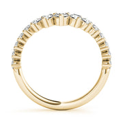 Graduating Diamond Chevron Half Eternity Ring in Gold & Platinum