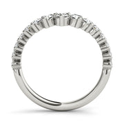 Graduating Diamond Chevron Half Eternity Ring in Gold & Platinum