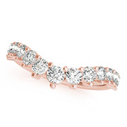 Graduating Diamond Chevron Half Eternity Ring in Gold & Platinum