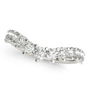 Graduating Diamond Chevron Half Eternity Ring in Gold & Platinum