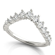 Graduating Diamond Chevron Half Eternity Ring in Gold & Platinum