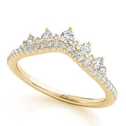 Diamond Chevron Half Eternity Ring in 10K/14K gold and platinum with certified lab-grown or natural diamonds