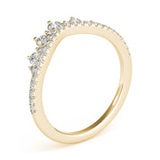 Diamond Chevron Half Eternity Ring in Gold & Platinum