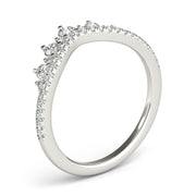 Diamond Chevron Half Eternity Ring in Gold & Platinum