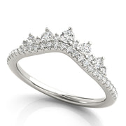 Diamond Chevron Half Eternity Ring in Gold & Platinum