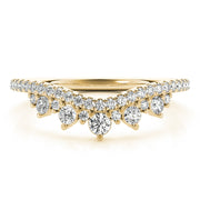 Diamond Chevron Half Eternity Ring in Gold & Platinum