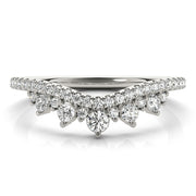 Diamond Chevron Half Eternity Ring in Gold & Platinum