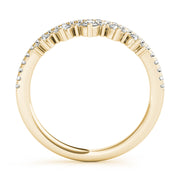 Diamond Chevron Half Eternity Ring in Gold & Platinum