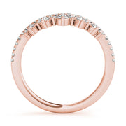 Diamond Chevron Half Eternity Ring in Gold & Platinum