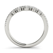 Diamond Chevron Half Eternity Ring in Gold & Platinum