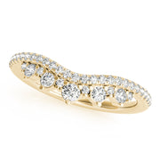 Diamond Chevron Half Eternity Ring in Gold & Platinum