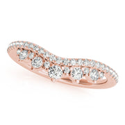 Diamond Chevron Half Eternity Ring in Gold & Platinum