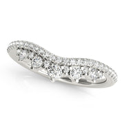 Diamond Chevron Half Eternity Ring in Gold & Platinum