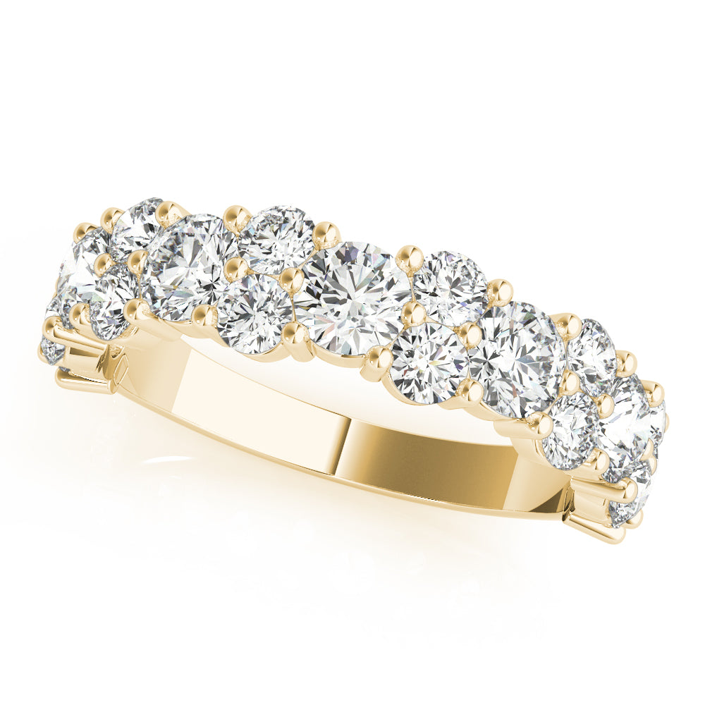 Shared Prong Half Eternity Ring in 10K/14K gold and platinum with certified lab-grown or natural diamonds
