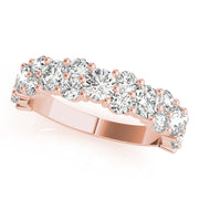 Shared Prong Half Eternity Ring in Gold & Platinum