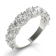 Shared Prong Half Eternity Ring in Gold & Platinum