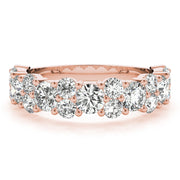 Shared Prong Half Eternity Ring in Gold & Platinum