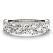 Shared Prong Half Eternity Ring in Gold & Platinum