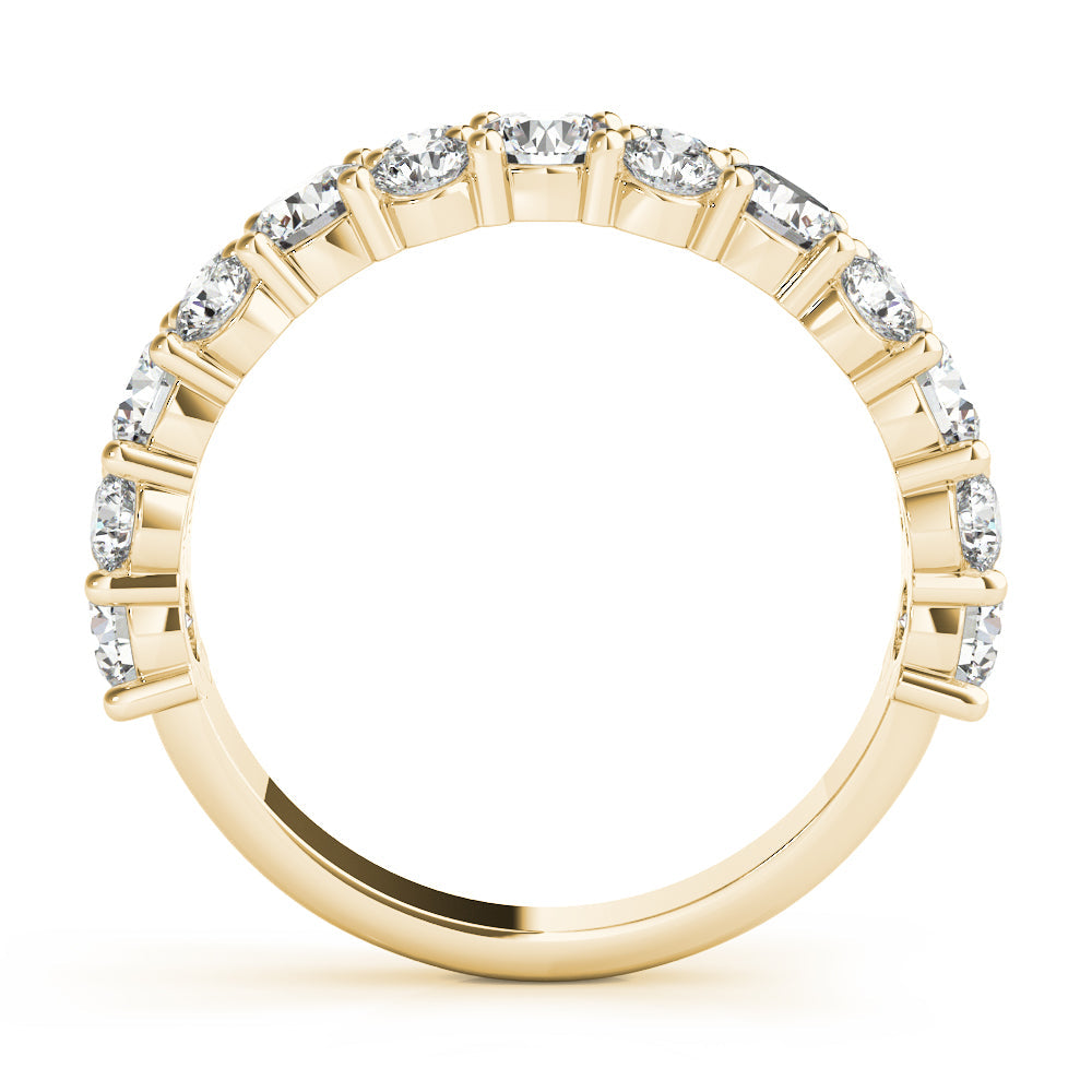 Shared Prong Half Eternity Ring in Gold & Platinum