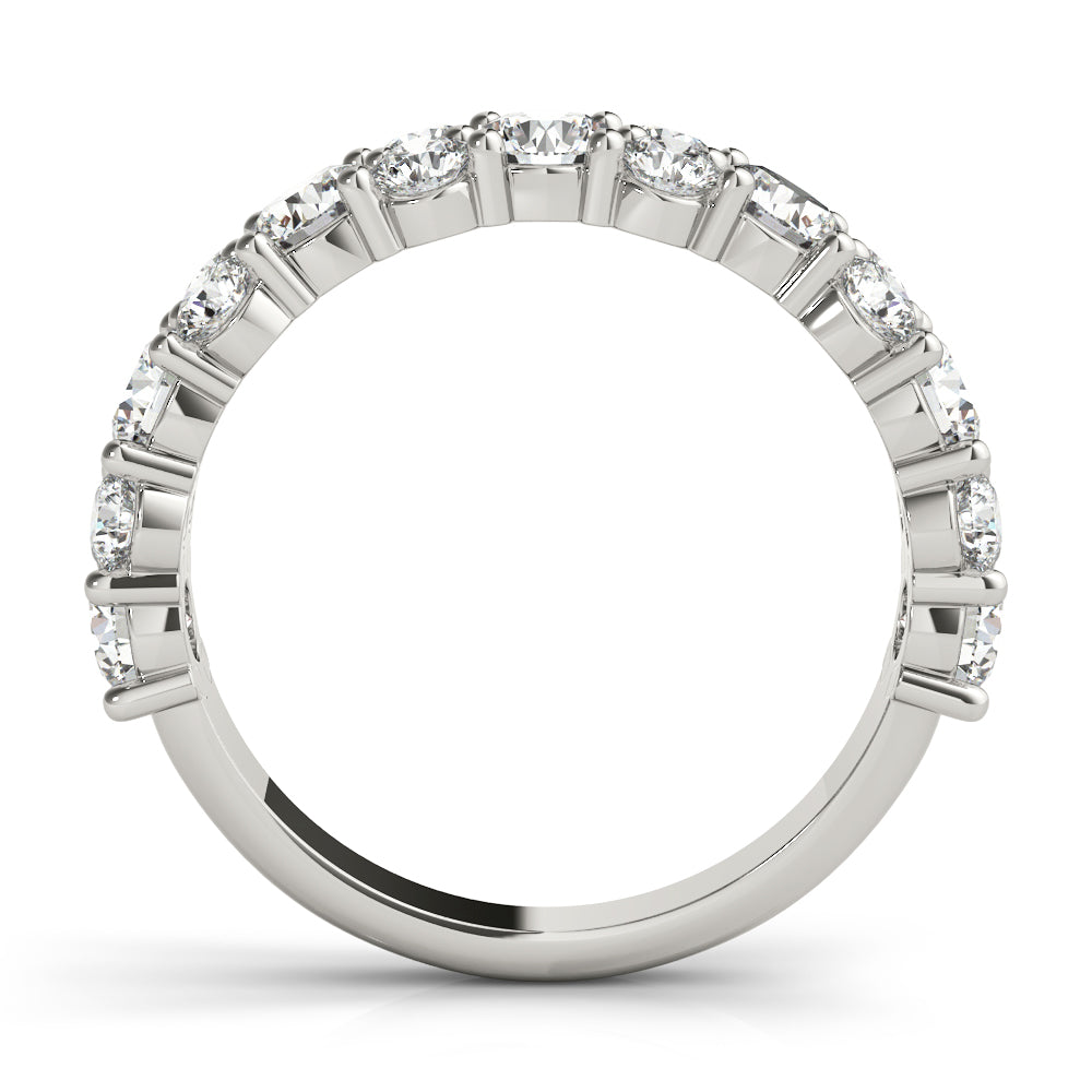Shared Prong Half Eternity Ring in Gold & Platinum