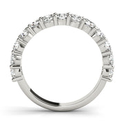 Shared Prong Half Eternity Ring in Gold & Platinum