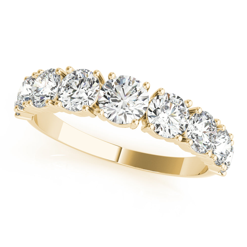 Single Prong Stackable Half Eternity Ring in 10K/14K gold and platinum with certified lab-grown or natural diamonds