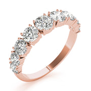 Single Prong Stackable Half Eternity Ring in Gold & Platinum