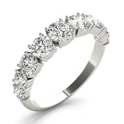 Single Prong Stackable Half Eternity Ring in Gold & Platinum