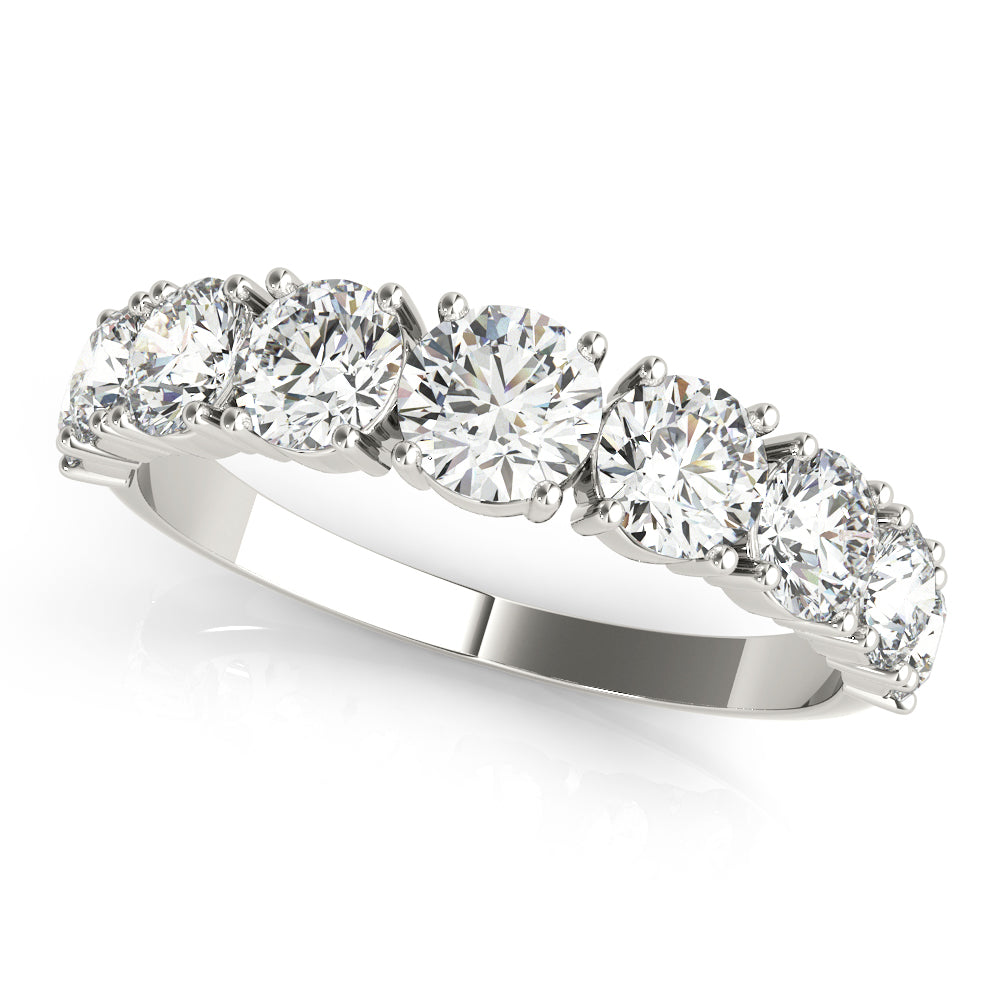 Single Prong Stackable Half Eternity Ring in Gold & Platinum
