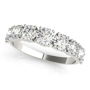 Single Prong Stackable Half Eternity Ring in Gold & Platinum