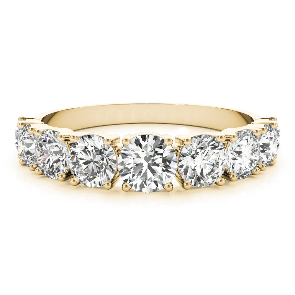 Single Prong Stackable Half Eternity Ring in Gold & Platinum