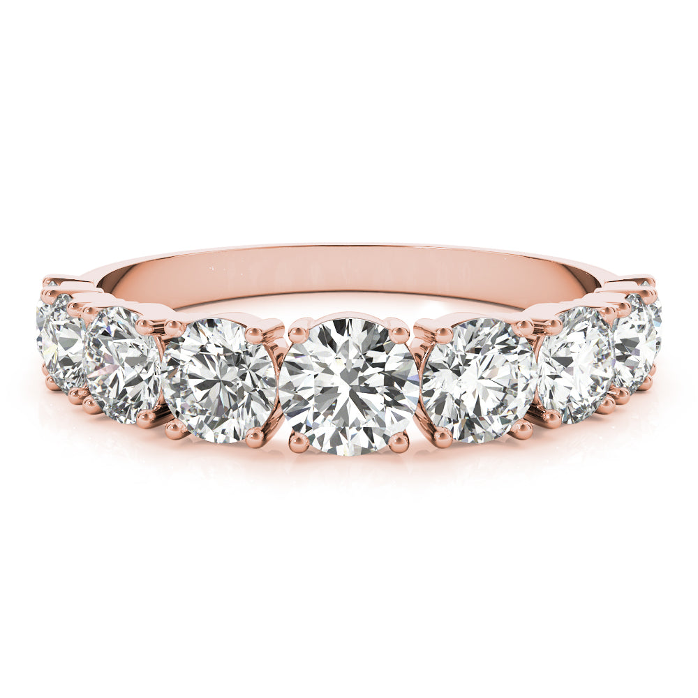 Single Prong Stackable Half Eternity Ring in Gold & Platinum