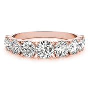 Single Prong Stackable Half Eternity Ring in Gold & Platinum