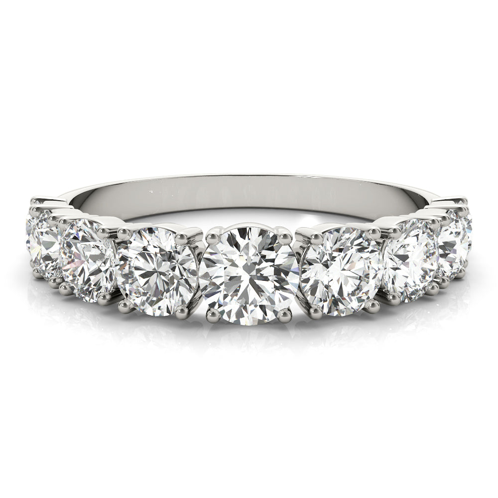 Single Prong Stackable Half Eternity Ring in Gold & Platinum