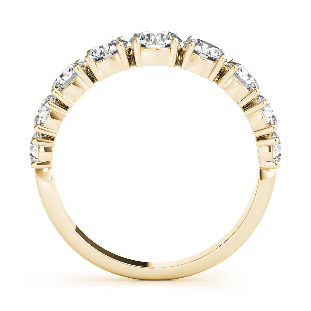 Single Prong Stackable Half Eternity Ring in Gold & Platinum