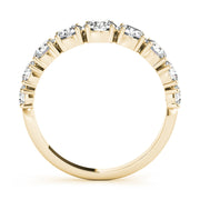 Single Prong Stackable Half Eternity Ring in Gold & Platinum