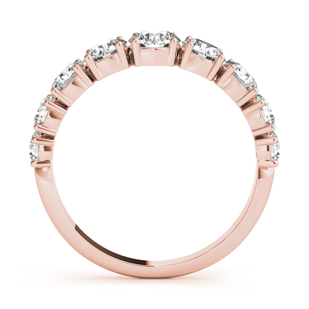 Single Prong Stackable Half Eternity Ring in Gold & Platinum