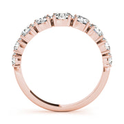 Single Prong Stackable Half Eternity Ring in Gold & Platinum