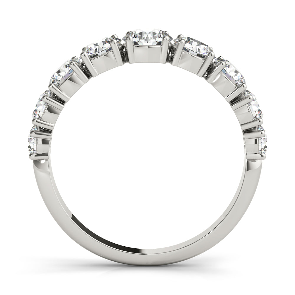 Single Prong Stackable Half Eternity Ring in Gold & Platinum