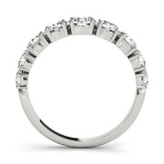 Single Prong Stackable Half Eternity Ring in Gold & Platinum