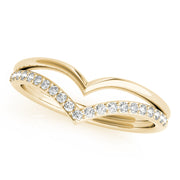 Double Chevron Half Eternity Ring in 10K/14K gold and platinum with certified lab-grown or natural diamonds